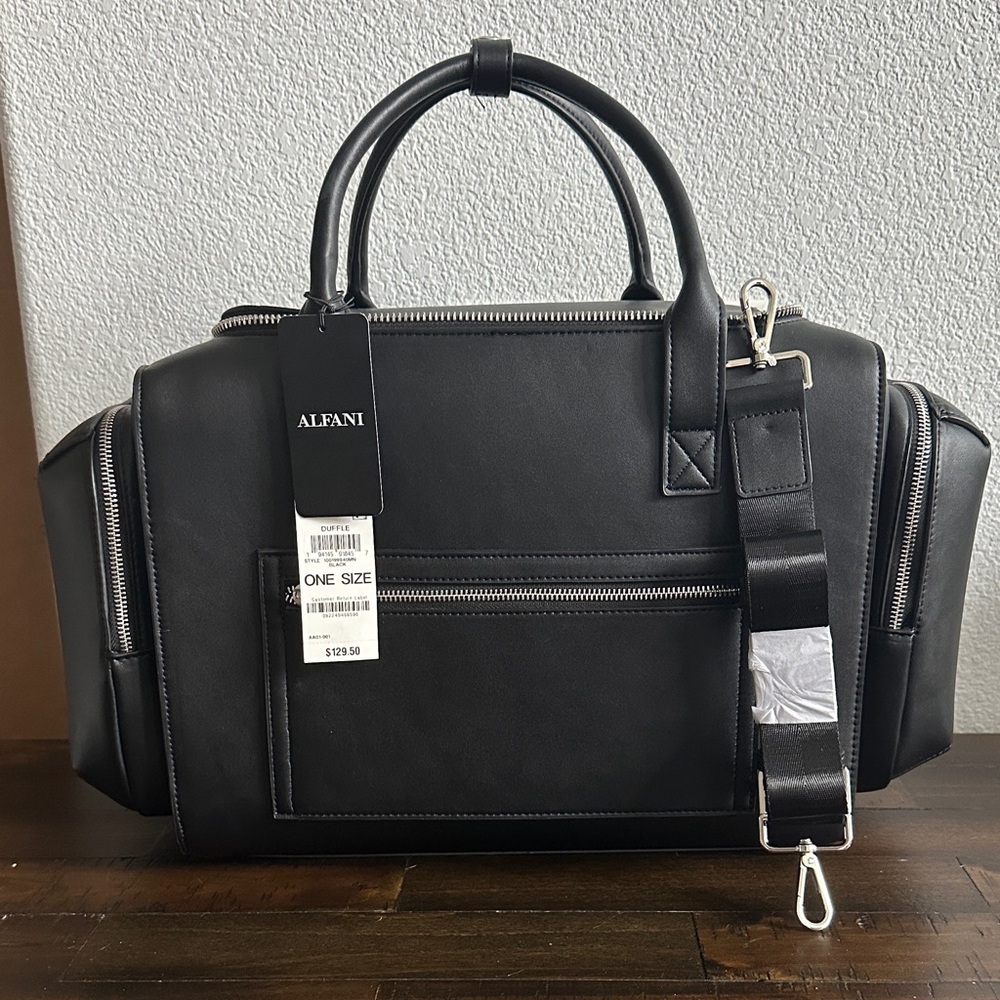 Alfani Black Duffel Bag for Men NWT